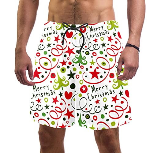 Maillots de bain de plage JDEZ pour hommes à motifs d'arbre de Noël festif