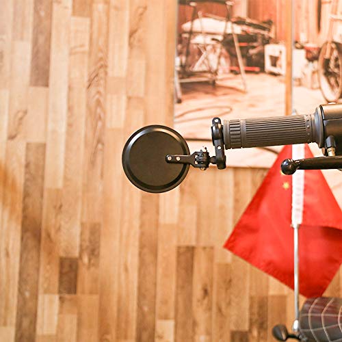 Hongpa Universal Motorcycle Mirrors - 3 Inch Round Folding Bar End Side Mirror Compatible With Honda, Scooter, Suzuki, Yamaha, Kawasaki #TOP6