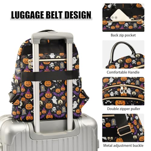 Mochila pequeña con calabazas y murciélagos para evitar bolsos pesados 4