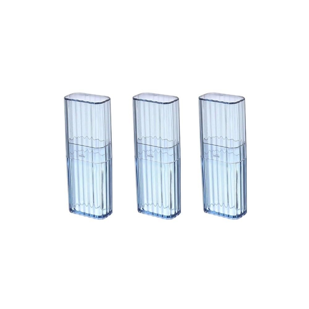 Tianshengqi Blue-3Pcs Transparent Plastic Portable Storage Box, Toothpicks Cotton Swab Household Goods(Blue-3Pcs)