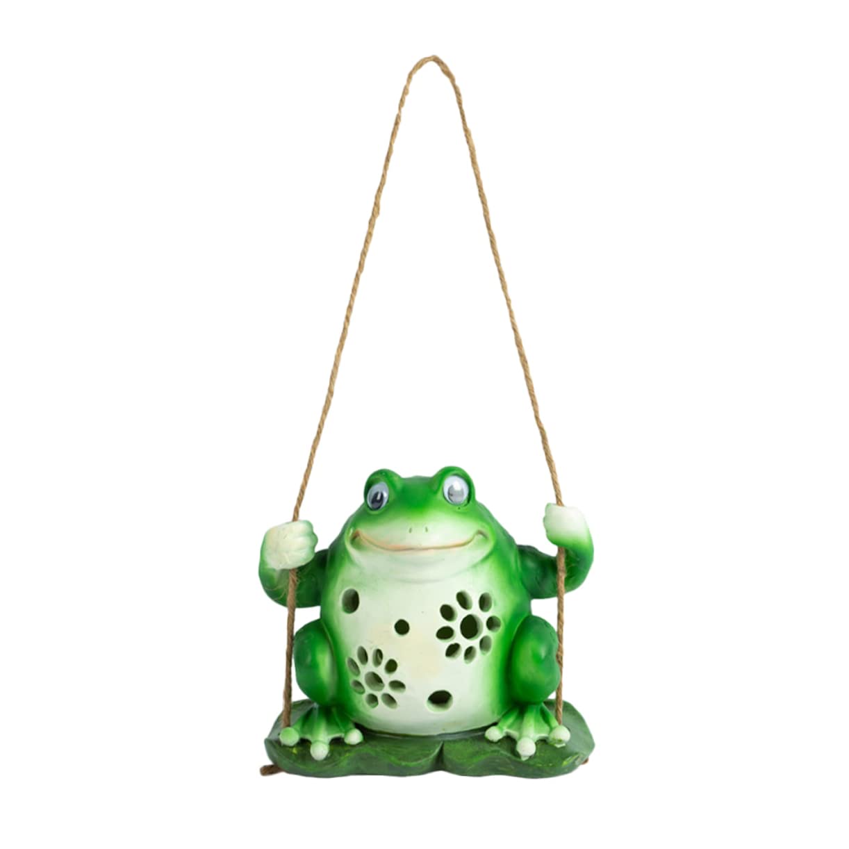 VILLCASE 1Pc Frog Shaped Solar Light Outdoor Resin Garden Decoration Hanging Solar Lantern for Patio Walkway Realistic Design Easy Install No Wiring Required