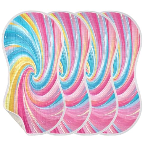 Colourful Swirls Burp Cloths Cotton Baby Washcloths,Large 22x11in Burping Cloth Absorbent and Soft for Newborn Baby Boys and Girls,2 Pack3