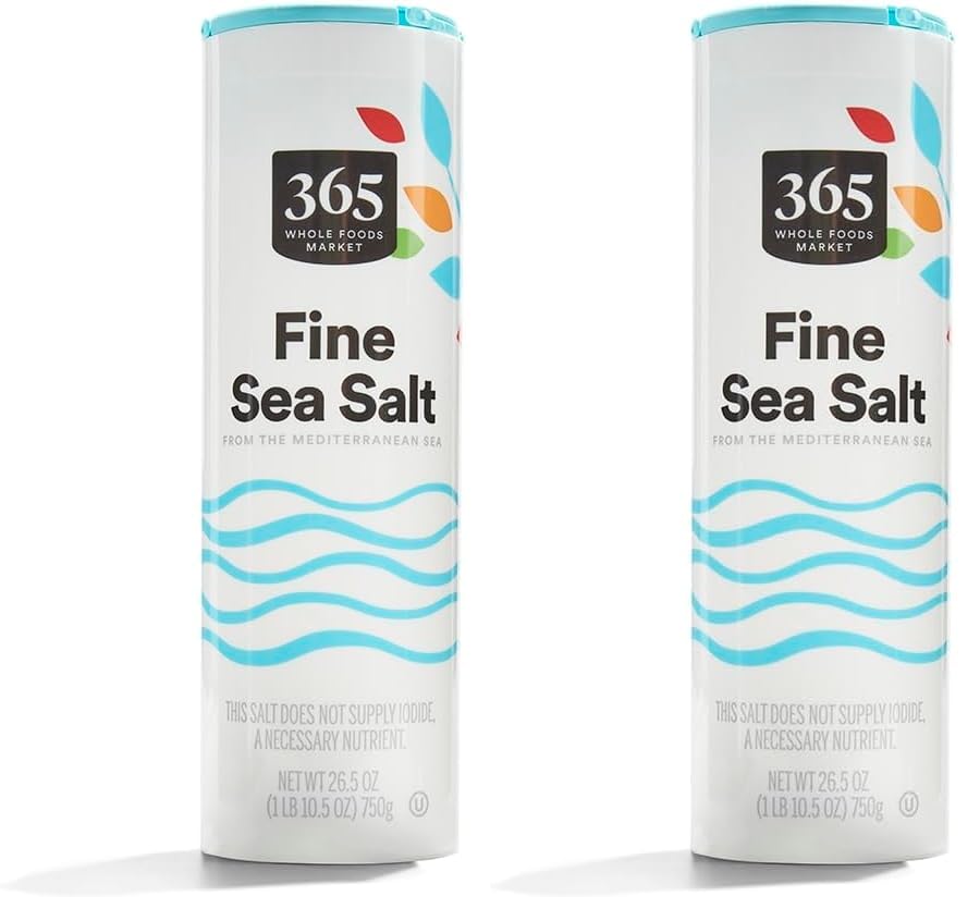 365 by Whole Foods Market, Sal de mar cristales finos, 26.5 onzas (Paquete de 2)