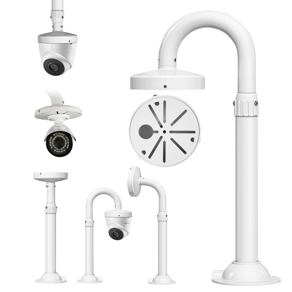 COMPCCTV Security Camera Mount Bracket, Dome Camera Mount Universal Camera Wall Mounting Bracket/IP Camera for CCTV Security Camera, U Type Telescopic