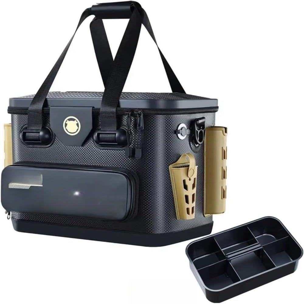 Klivex 座れるドタックルボックス ロッドホルダー付き バッカン タックルバック バッカン 45cm プライヤーホルダー付き E