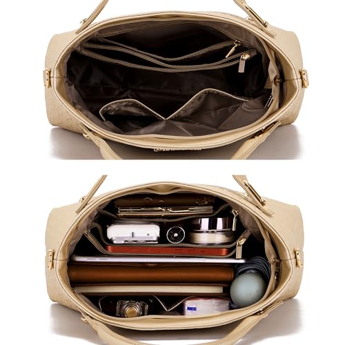 Image of Purse for Women Fashion Medium Shoulder Bag Crossbody Handbag Set 4PCS | Stylish Style,Chain Texture Design,with a Crossbody Strap,4-in-1 Multi-Style Purse Set