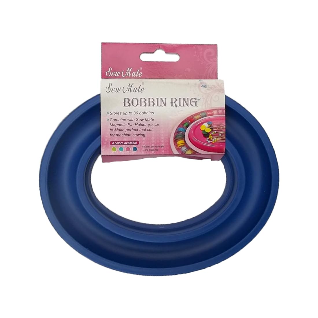 Sew Mate Blue Machine Bobbin Storage Ring For Storing Machine Bobbins