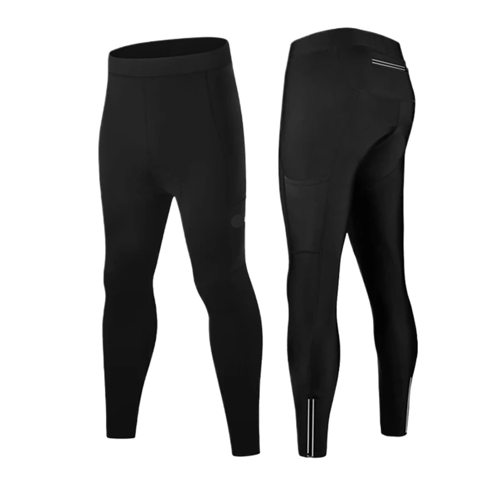Pantaloni da Ciclismo in Pile Pantaloni da Ciclismo Uomo, Caldi e Invernali, con Tasche Posteriori, Imbottiti in Gel 5D, Pantaloni Lunghi