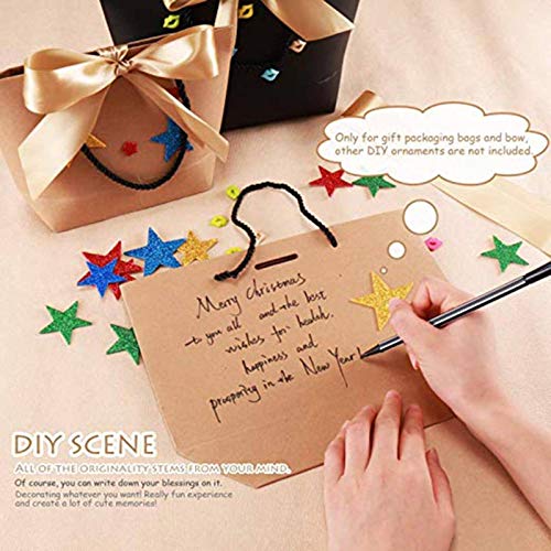 10pc Large Size Gift Box Packaging Gold Handle Paper Gift Bags Kraft Paper With Handles Wedding Baby Shower Birthday… - Afbeelding 6