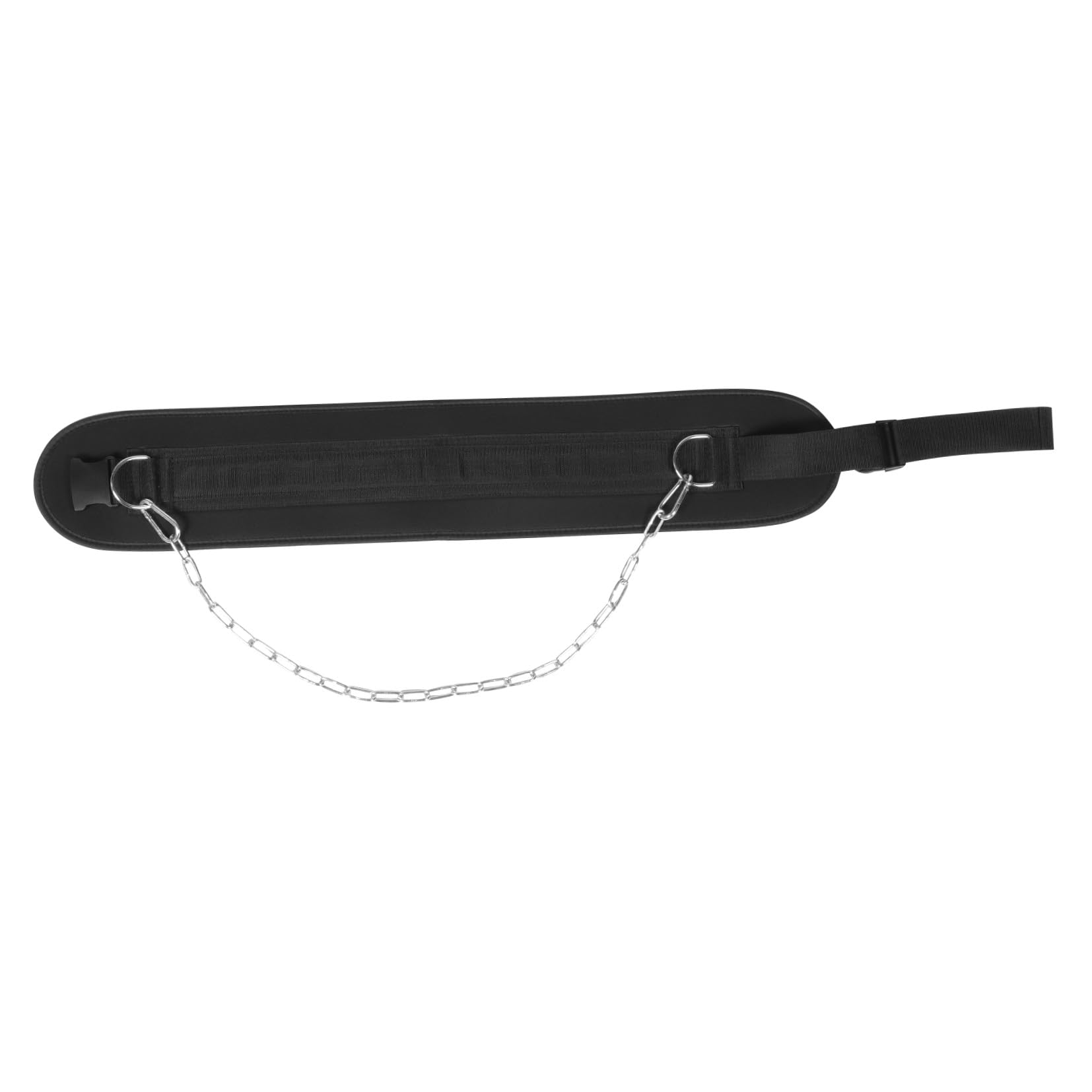 Cintura per Zavorra da Fitness con Catena, Nylon e Ferro | Weight Training, Nera, Design Sagomato Avvolgente, Fibbia Spessa e Catena Lunga