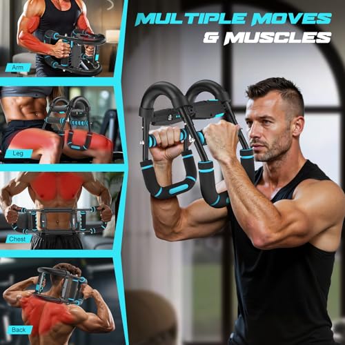 Image of Twister Arm Trainer for Men, Chest Workout Equipment 5-Level Adjustable (40-130lb) with Ergonomic 27 Targets Biceps /Clip /Thigh, Portable Exerciser for Home Gym Travel Fitness