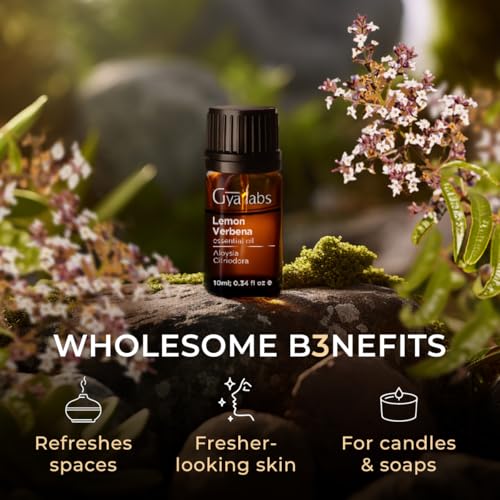 Image of 100% Pure Lemon Verbena Essential Oil - 0.34 Fl Oz - Lemon Verbena Oil for Hair, Skin, Diffuser, Aromatherapy & DIY Candle Making Scent