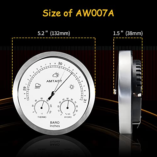 Amtast AW007A 5.2 Inch Diameter Dial Type Barometer Thermometer Hygrometer 3 In 1 Multifunction, Pure Mechanical Dial Barometric Pressure Weather Station (Imperial) Aw007A thumb #3