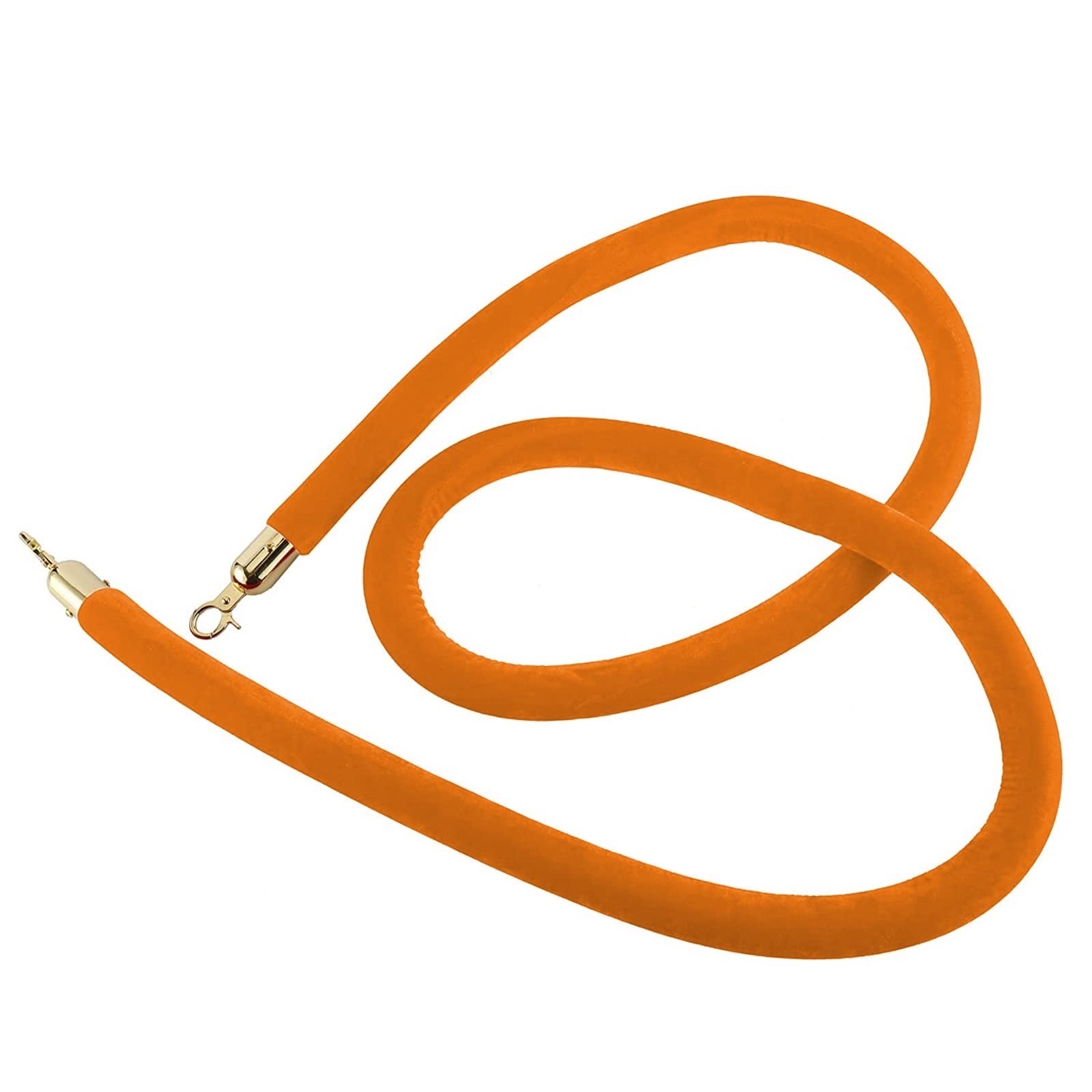 Guardrail rope， Long Stanchion Rope, Commercial Queue Crowd Control Barrier, Divider for Rade Shows/Car Shows/Theaters(Orange,Length 0.6M/2Ft/24In)
