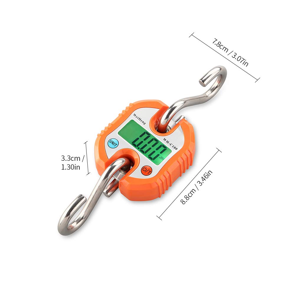 Decdeal Báscula de grúa / Báscula de equipaje digital / Básculas de cocina 3 unidades de pesaje Valor de dos partes (0-100 kg / 50 g, 100-150 kg / 100 g, naranja) [naranja]