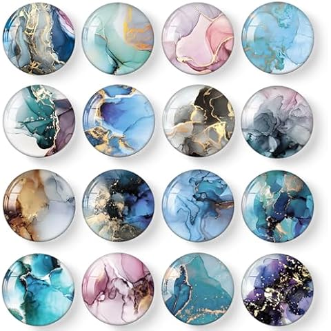 MORCART 16PCS Marble Fridge Magnets Cover