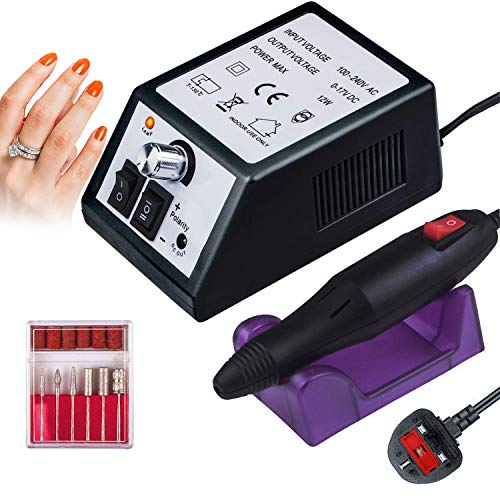 Electric Nails Drill Kit, Aibeau Professional Electric Nail Files Manicure & Pedicure with 6 Bits Set, Home Use