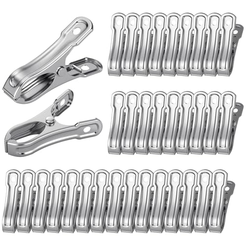 OFFCUP 35pcs Clips de Film, 12mm Pinces de Jardin en Acier Inoxydable pour Serre, Clips de Fixation Solide aux Intempéries Arceaux de Jardin pour Tissu d'Ombrage,...
