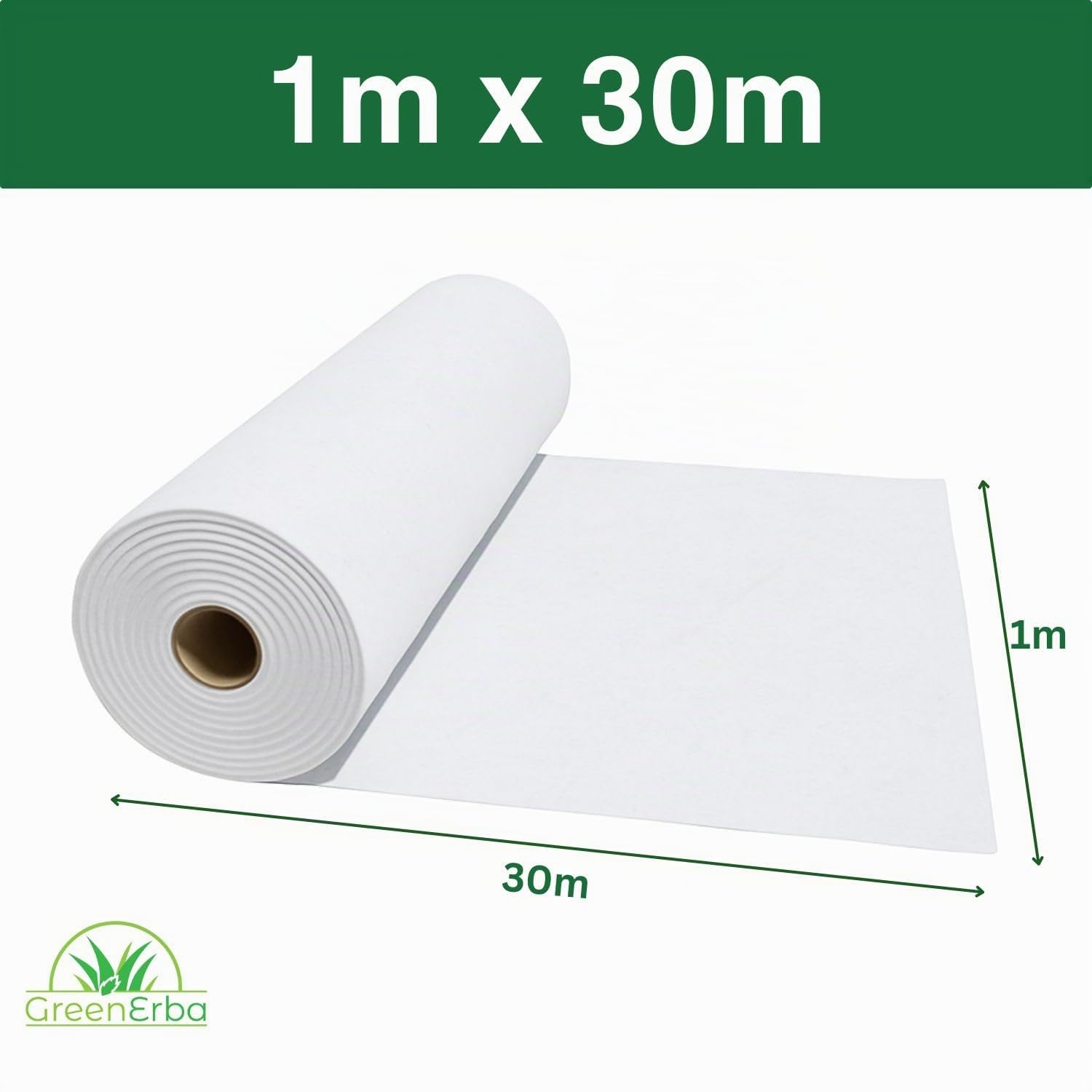 30m² Fieltro Geotextil 200g/m2 poliéster (PES) - Tejido Permeable al agua - 1 x 30m - Lona de drenaje Cuenca/Terraza/Jardín - Separación de grava/arena/adoquines sintéticos