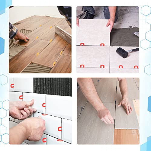 Image of 300PCS Plastic Shims, Horseshoe Shims, U Shaped Tile Spacers | Plastic Shims for Leveling, Red 1 /8 inch