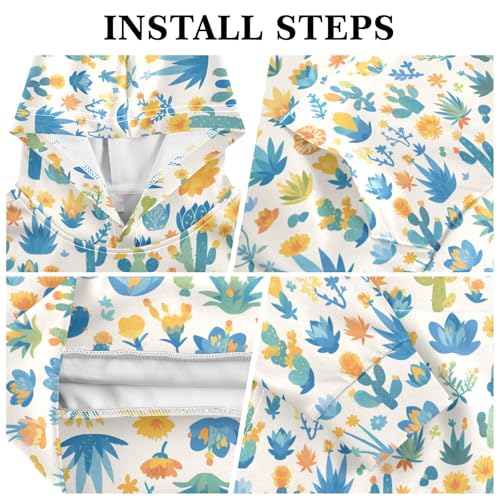 KLL Colored Succulents and Cactus Floral Unisex Girls Boys Sweatshirts Casual Hoodies with Kangaroo Pocket3