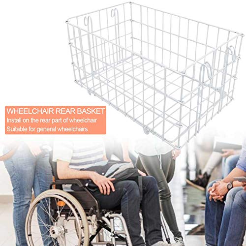 Folding Rear Basket, 40X26X20Cm Rear Basket Folding Metal Anti-Rust Large Capacity Wheelchair Basket Rear Bike Basket Rust Proof Metal Wire Bicycle Basket Front Quick Release Basket #TOP1