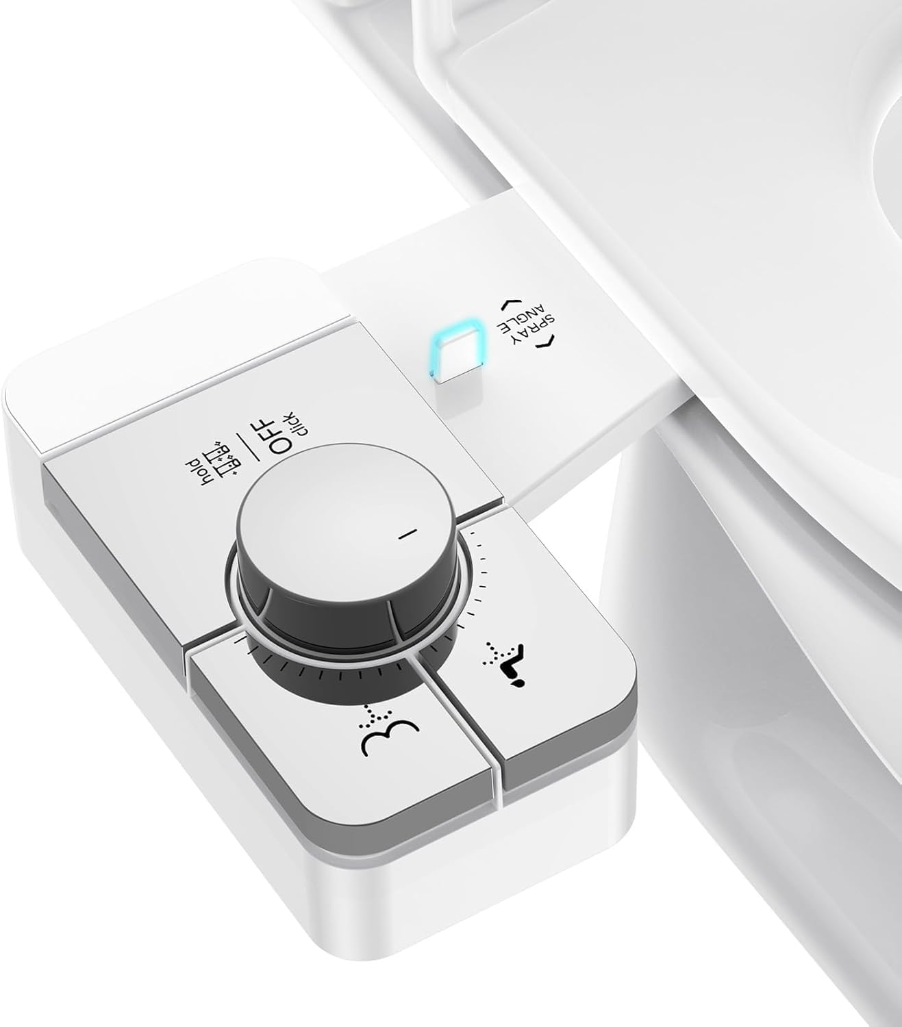 Upgrade Bidet Attachment for Toilet Seat Adjustable Angle Dual Nozzle Self-Cleaning Non-Electric Bidet Attachment for Rear Feminine Wash