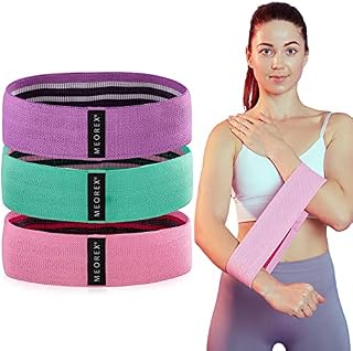 MEOREX Fabric Resistance Bands Women  Exercise Booty bands for Workout Glute, Thighs & Squat - Set of 3 Elastic Resistance Levels - Home Gym pilates Equipment for Fitness Yoga