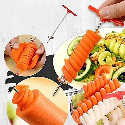 Vegetable Twist Spiral Slicerï¼ŒPotatoes Rotating Machine Manual Magic Roller Spiral-Slicer Radish Spiral Cutterï¼ŒCucumbers, Carrotsï¼ŒUnique Practical Fruit Carving Kitchen Tools (1 PC)