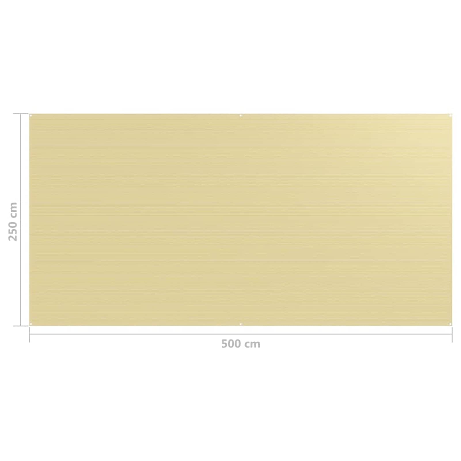 ZEYUAN Zeltteppich, Vorzeltteppich, Camping Plane, Teppich Für Camping Vorzelt, Bodenplane Zeltunterlage, Camping Teppich Outdoor, 250x500 cm Beige