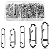 OROOTL Fishing Snaps Clips Kit, 165pcs Power Fishing Clips High Strength Fishing Snaps Fishing Power Speed Clips for Fishing Lure Quick Change Freshwater Saltwater Fishing Connector Tackle