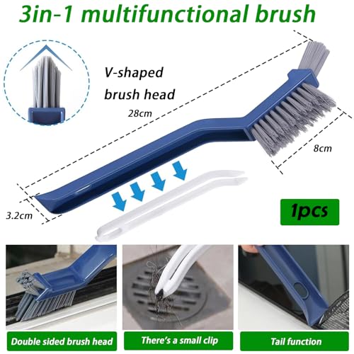 MOAZIFI 9 Stück Fugenbürste, Reinigungsbürste, Bürste Reinigung, Fugenbürste Bad, Spaltreinigungsbürste, Für Gründliche Reinigung Fliesenböden, Türfensterschienen, Badezimmer, Küche