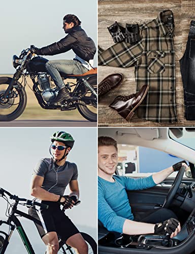 KEMIMOTO Luvas macias para dirigir sem dedos, luvas de couro de carneiro para motociclistas, pretas