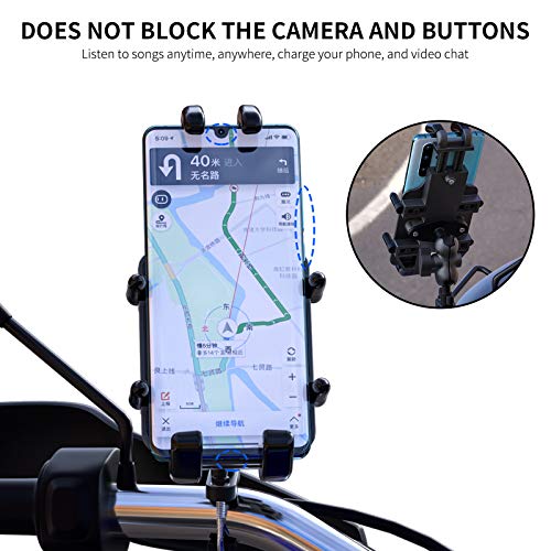 Sunshineface Motorcycle Phone Mount Stand, Rotation Aluminum Alloy Smartphone Holder Bracket For Bike Motorbike Atvs #TOP1