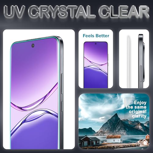 Image of ArmourPro UV Glue Tempered Glass for Oppo F29 Pro Curved Screen Protector, 9H Anti Scratch, Edge-to-Edge Coverage, HD Clarity, Easy UV Kit with Cable Protector