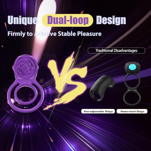 vibrating cock ring with rose clitoral stimulator pleasure penis ring vibrator couples adult sex toys for men women 7 vibrations male couple sex toy clitoris vibrator cock rings vibrators for men