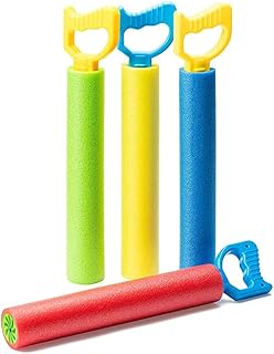 Max mit Water Guns for Pool Toy, 4Pcs Foam Water Guns Soakers Water Blaster Squirt Toy Shooter with Easy Pull HandleWater Blaster Set Squirt Guns Outdoor Swimming Pool Toys for Kids (15.35”)