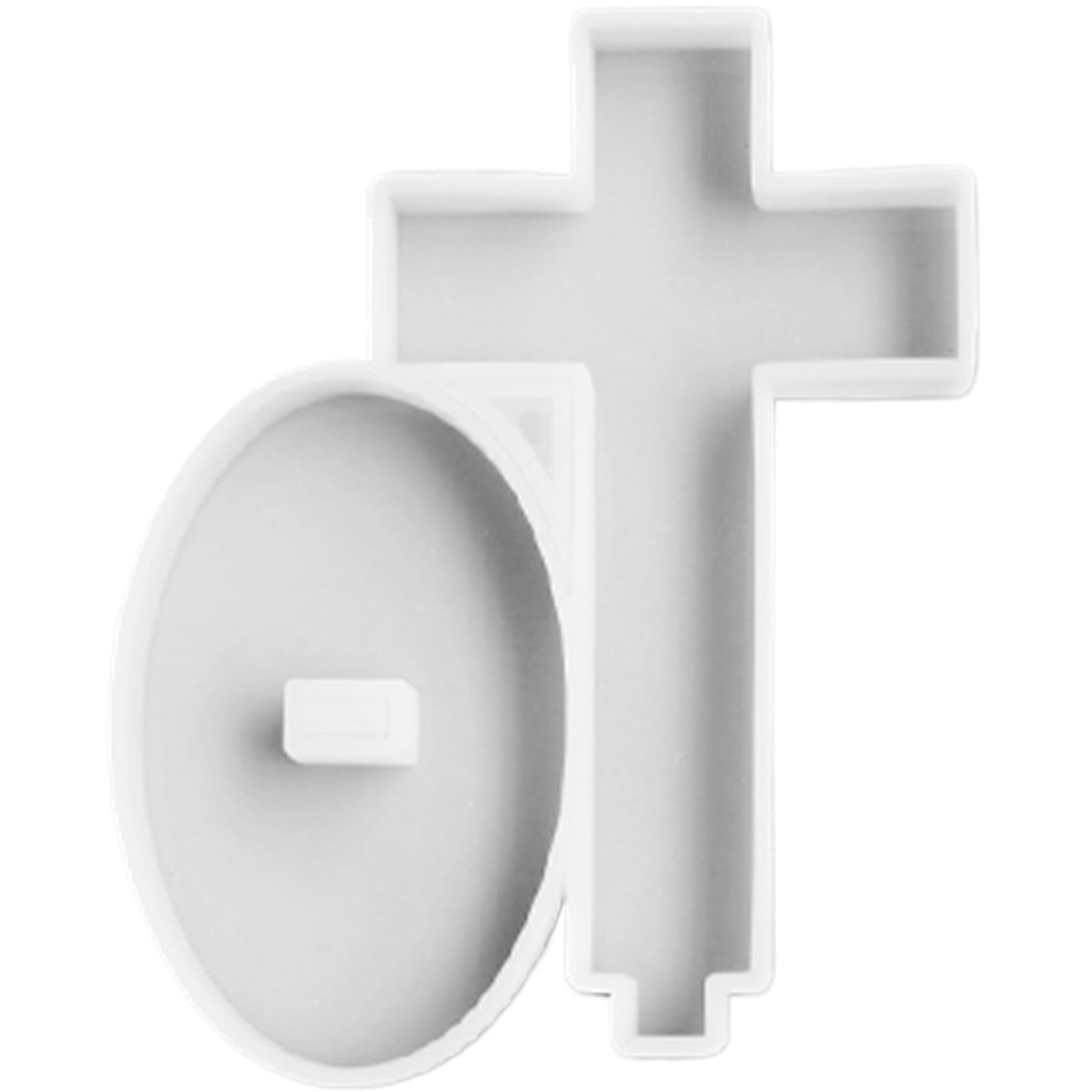 Bonalake Cross Silicone Molds 7 x 6 Large Cross Shape Silicone Candle Molds Retro Resin Casting with Base Creative for DIY Craft, Jewellery Making, Pendant Resin Casting