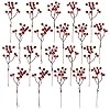 Fangoo 20 pack 7 inch burgundy red berry picks for christmas tree branches decorations for home holly berries for crafts winter holiday wedding decor  urban country home decor