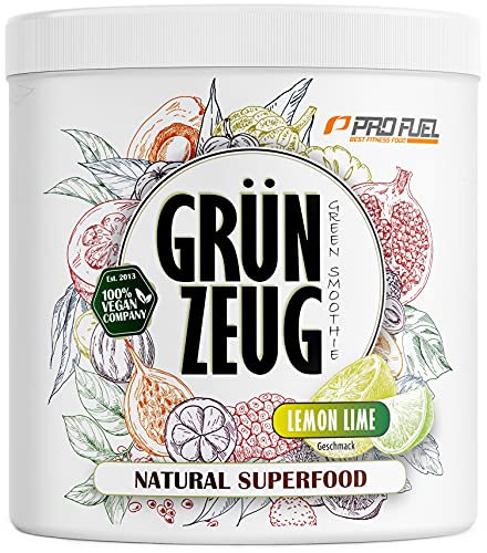 Superfood Drink Pulver 2x300g - ZITRONE & LIMETTE + WILD BERRY - natürliche Vitamine, Mineralstoffe & Antioxidantien - das Beste aus über 40 Sorten Obst, Gemüse, Algen und Gräsern - ProFuel GRÜNZEUG