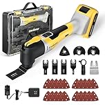 Enventor Brushless Oscillating Multi-Tool, 20V Cordless Oscillating Multi Tools with 2.0Ah Battery, 12000-19500RPM, 6 Variable Speeds, 4°Oscillation Angle, Blade Quick-Change, 28Pcs Accessories 98606