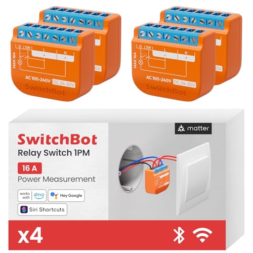 Interrupteur relais mat 1PM SwitchBot WiFi avec mesure de puissance