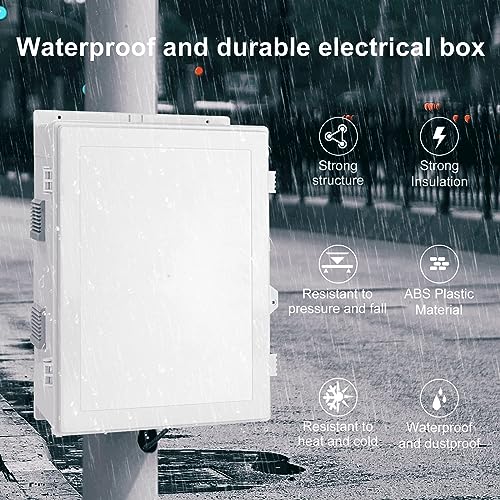 Image of Namunanee Outdoor Electrical Junction Box, ABS Water Resistant Enclosure with Internal Mounting Panel & Hinged Cover (18.1 inch H* 12.6 inch L* 6.3 inch W)