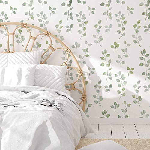 Eucalyptus Wall Stencil - Floral Stencils for Walls â€“ Flower Stencil Designs â€“ Reusable Stencil for Painting Walls and Floors â€“ Try Stencil Instead of Wallpaper and Save Lots on Room Makeover