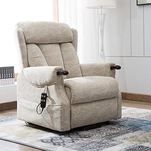 Denmark Dual motor electric riser and recliner chair with wooden knuckles - choice of colours (Cream)