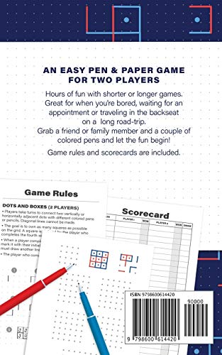 Dots & Boxes Game Paper 5x8" Travel Size: Scorecard and Game Rules Included image 4