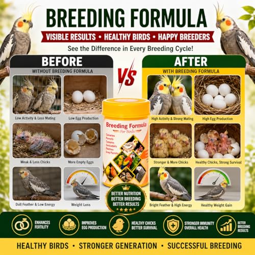 Image of Breeding Formula for Birds (200 Grams) | Fertility Support | Egg Production | Breeding Nutrition | Healthy Chicks | Cockatiel | Budgie | Lovebird | Conure | African Grey