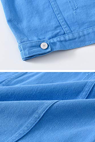Image of ebossy Men's Ripped Distressed Denim Vest Sleeveless Button Up Jean Vest Jacket (X-Small, Blue)