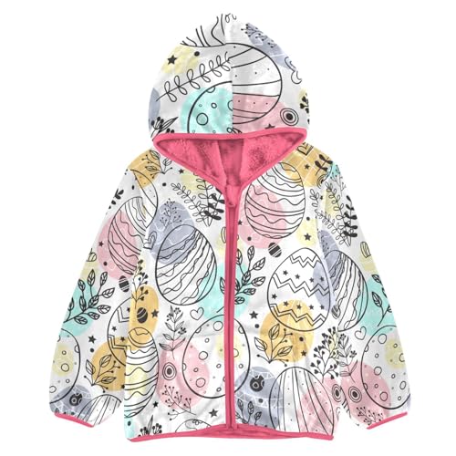 OTVEE Happy Easter Colorful Eggs Kids Hoodie Jacket Fall Spring Long Sleeve Warm Outwear Coat