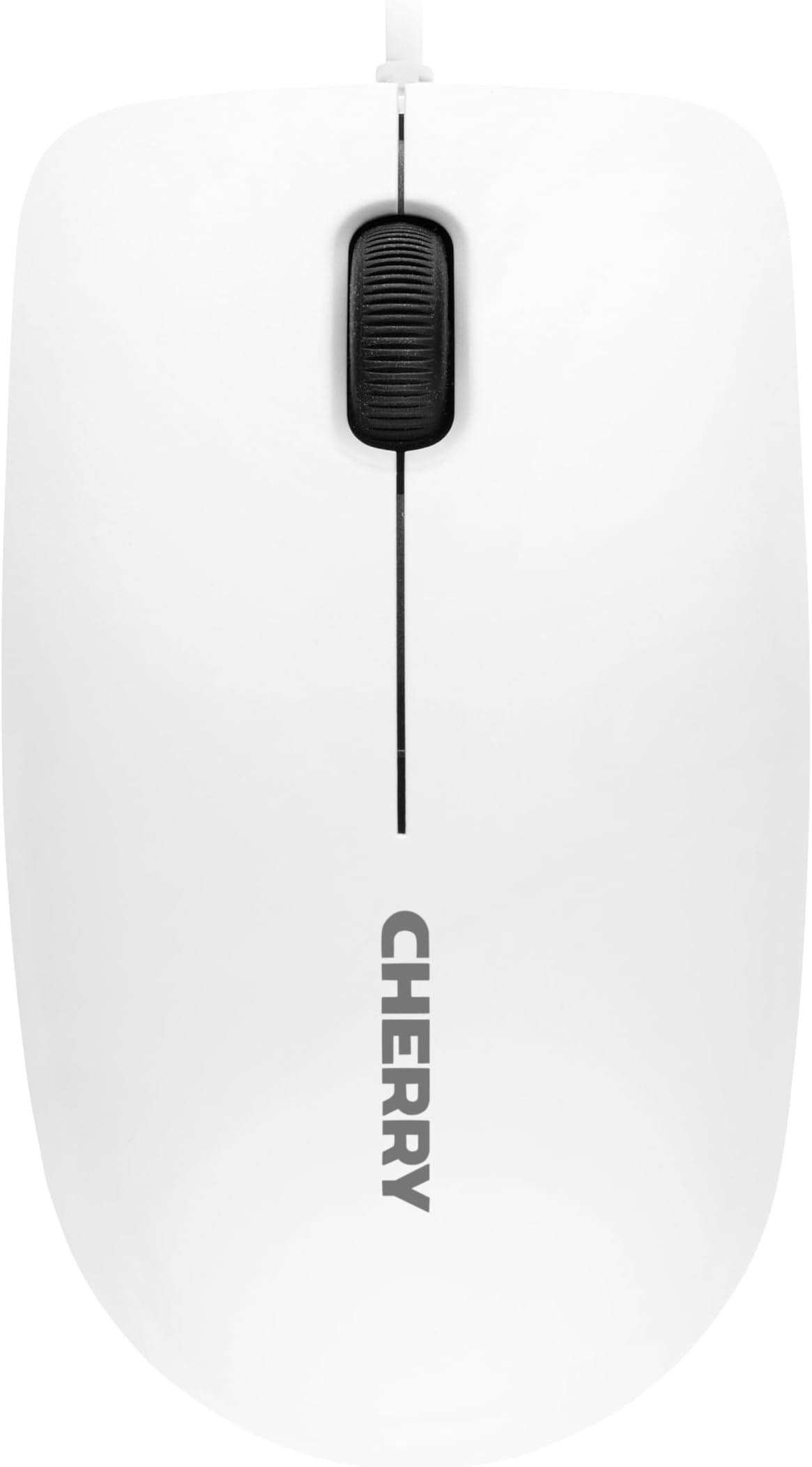 CHERRY MC 1000, Wired Office Mouse, Optical Sensor (1,200 dpi), 3 Buttons, Symmetrical Design for Left and Right-Handers, GS Certification, White-Grey